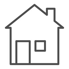 Thin line home icon. Outline house shape element.
