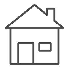 Thin line home icon. Outline house shape element.