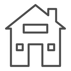 Thin line home icon. Outline house shape element.