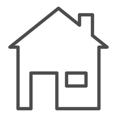 Thin line home icon. Outline house shape element.