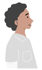 Isolated of a happy boy in flat vector.