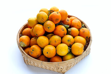 Betel nuts on white background.
