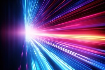 Fototapeta premium abstract futuristic background with pink blue glowing neon moving high speed wave lines and bokeh lights. Data transfer concept Fantastic wallpaper