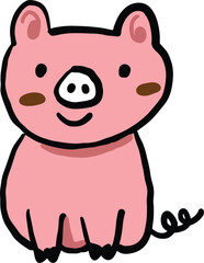Obraz na płótnie Canvas Pig doodle logo design. Pig vector. Pig symbol.