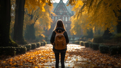 A student leaves for a prestigious university in the fall semester.
