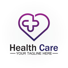 Health care or medical heart logo design template