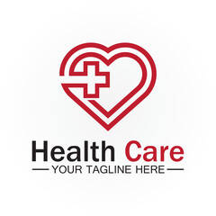 Obraz premium Health care or medical heart logo design template