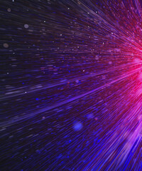 Fototapeta premium Abstract further space explosion colored. Abstract Background with Array and Lines, generative AI