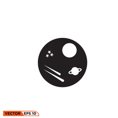 Fototapeta premium Moon with star astronaut icon vector graphic of template 