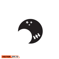 Moon with star astronaut icon vector graphic of template 