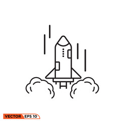 Rocket launch icon vector graphic of template 