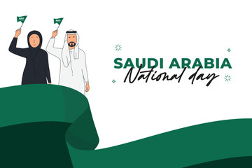 Saudi Arabia national day banner design template