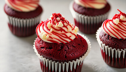 red velvet cupcakes with cream cheese icing