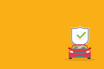 Car guard protection shield sign, collision insurance logo, car service.