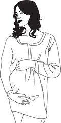 Pregnant Woman Outline