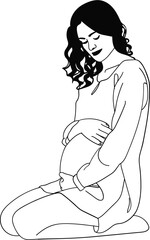 Pregnant Woman Outline