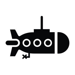 Kids submarine, toy submarine, plaything sticker icon