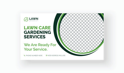 lawn care gardening cleaning service design for banner, illustration, social media post, web facebook banner cover, flyer, postcard template vector.