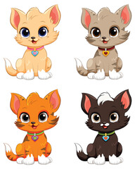 Adorable Cat Cartoon Character Collection