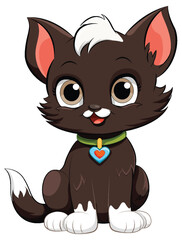 Adorable Cat Cartoon Character