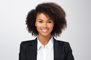 Close up of an African American businesswoman on a clear background. Generative AI