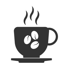 Vector illustration of coffee icon in dark color and transparent background(PNG).