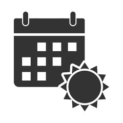 Vector illustration of summer schedule icon in dark color and transparent background(PNG).