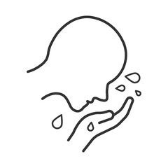 Vector illustration of washing face icon in dark color and transparent background(PNG).