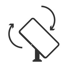 Vector illustration of 360 degree monitors icon in dark color and transparent background(PNG).