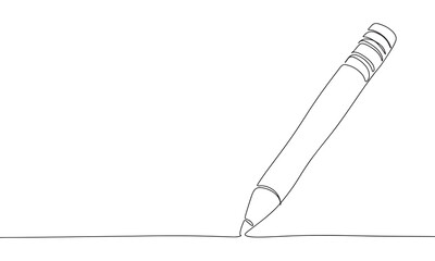 Continuous line pencil art. Single line art concept. Line art, outline, banner in minimalism style. Vector illustration