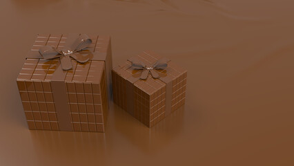 World Chocolate Day Concept - Chocolate gift boxes top view