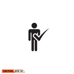 Man approval icon design vector graphic of template, sign and symbol  