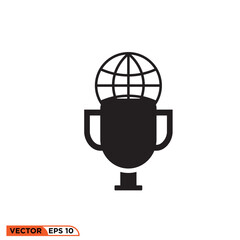 World trophy icon design vector graphic of template, sign and symbol
