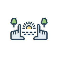 Color illustration icon for focus