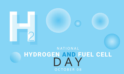 National Hydrogen and Fuel Cell Day. background, banner, card, poster, template. Vector illustration.
