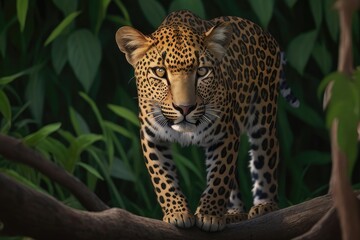 Fototapeta na wymiar generative ai leopard in the zoo