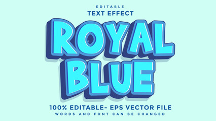 3d Minimal Word Royal Blue Editable Text Effect Design Template, Effect Saved In Graphic Style