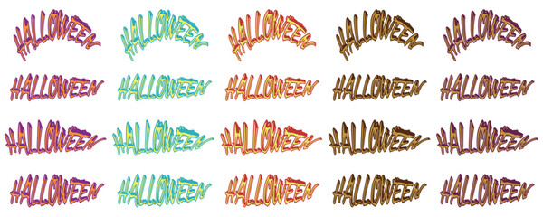 Halloweenの文字の素材セット