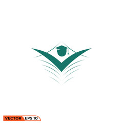 Graduation logo icon design vector graphic of template, sign and symbol