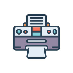 Color illustration icon for print