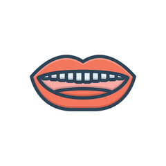 Color illustration icon for mouth