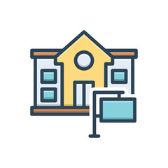 Color illustration icon for rental