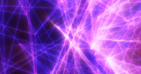 Abstract purple energy lines triangles magical bright glowing futuristic hi-tech background
