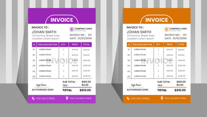 Vector Invoice design for your business.
