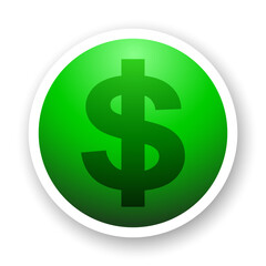 Currency vector symbol. USD gradient round vector icon.