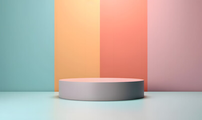 3D Podium Minimalist Cylinder Pedestal Product Display Presentation Platform Stage 