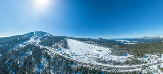 Blick auf die Skiarena am Großen Arber im Bayerischen Wald