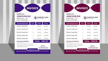 invoice design for new year and new style.