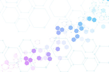 3d Design with hexagons. Abstract Background Molecule Structure for Banner, Poster, Cover. Technology Texture of Science Data. Vector illustration.