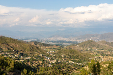 Fototapeta na wymiar Aerial view of a village in the mountain area of swat valley, Pakistan